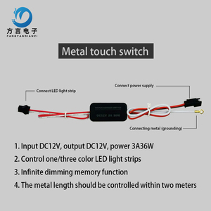 Bán buôn <span class=keywords><strong>12V</strong></span> 3A 36 wát LED Strip <span class=keywords><strong>Dimmer</strong></span> một/Tri màu Vanity gương với cảm ứng kim loại cảm biến chuyển đổi - Product Image 4