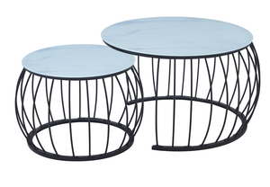 Mesa de Centro Moderna de 2 Niveles con Tapa de Vidrio Templado, Estante de Ratán de <span class=keywords><strong>PVC</strong></span> y Patas de Metal para Sala de Estar - Product Image 6