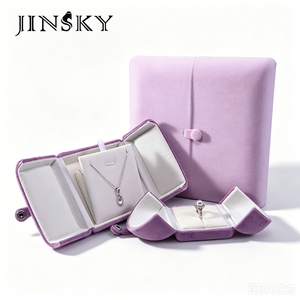 Boîte à bijoux floquée de qualité supérieure, spéciale pour collier de perles, bracelet, emballage cadeau haut de gamme, boîte organisatrice de bijoux - Product Image 1
