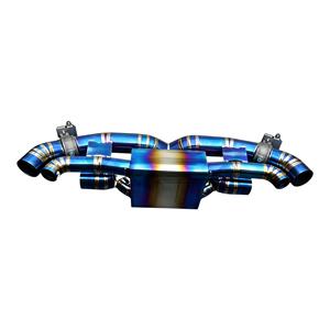 ท่อไอเสีย Vortex Blue Titanium Valved สำหรับ Porsche 911 992 Carrera 3.0T ปี 2019-2025 พร้อมปลายท่อไอเสียแบบ Quad Flame สีสันสดใส - Product Image 1