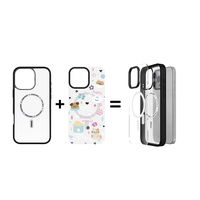 Étui de téléphone magnétique en acrylique CK de luxe de haute qualité pour iPhone 16 13 Pro Max, transparent, compatible avec la charge sans fil, coque arrière amovible