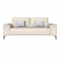 Modernes Minimalistisches PU-Leder Sofa-Set Mattschwarze Metallbeine OEM ODM 12 3-Sitzer Fabrik Maßgefertigtes Wohnzimmer Sofa-Set