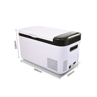 Congelador Portátil de Doble Zona con Compresor de 15L, Refrigerador para Auto y Camping, Carcasa de Plástico, Control por Aplicación, Diseño Deportivo, Compatible con BMW, Color Blanco