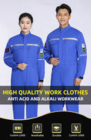 Uniforme de travail de sécurité réfléchissant haute visibilité antistatique résistant aux acides, vêtements de travail pour l'industrie minière, huile de charbon, combinaison anti-acide alcaline haute visibilité