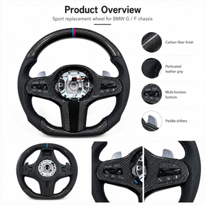 Volant en fibre de carbone personnalisé au meilleur prix, cuir/affichage LED, design de luxe pour -Pièces de rechange pour voitures de sport et de course - Product Image 3