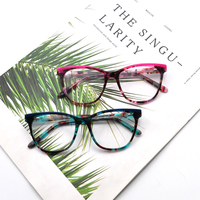 Montures optiques rétro en acétate multicolores pour femmes, montures de lunettes décontractées FP1991-2