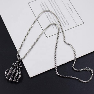 2019 nuevos accesorios de moda Hiphop de <span class=keywords><strong>Rock</strong></span> And Roll de Metal de joyería colgante de aleación cráneo collar de mano - Product Image 4
