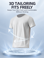 T-shirt de sport pour homme en soie glacée, protection solaire, séchage rapide, respirant, ample, pour fitness et activités de plein air, personnalisable avec logo