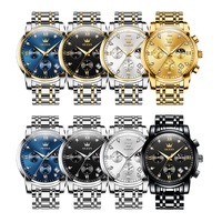 Reloj de Cuarzo OLEVS 2858 para Hombre, de Moda para Negocios con Correa de Acero Inoxidable, Resistente al Agua, Personalización de Logotipo, de Fábrica en Shenzhen