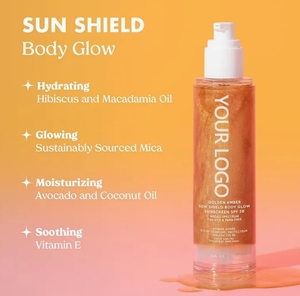 Cosmetici di bellezza per la cura della pelle <span class=keywords><strong>SPF</strong></span> 45 <span class=keywords><strong>protezione</strong></span> UV <span class=keywords><strong>protezione</strong></span> <span class=keywords><strong>solare</strong></span> ambra oro Shimmer Mica <span class=keywords><strong>protezione</strong></span> <span class=keywords><strong>solare</strong></span> bagliore corpo - Product Image 4