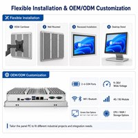 Panel PC Industrial IP65 de 12.1 Pulgadas, Computadora Táctil de Aluminio sin Ventilador con HD-MI, VGA, 2 LAN, 4GB de RAM, 128GB SSD para Automatización
