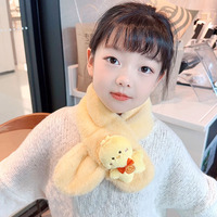 Nouvelle Écharpe Enfant Hiver 2025, Cache-cou Chaud en Fausse Fourrure de Lapin, Écharpe Épaisse en Peluche pour Bébé, Écharpe Pelucheuse à Motif Dessin Animé pour Étudiant