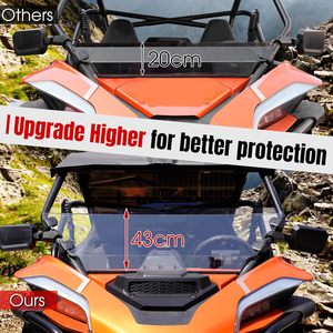 Nuovo Parabrezza Anteriore UTV PRO 1/2 per CFMOTO ZForce 950 <span class=keywords><strong>H.O</strong></span> 2022-2024, Policarbonato Trasparente Resistente con Rivestimento Antiurto - Product Image 2