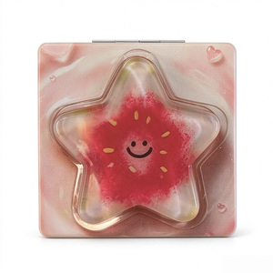 Espejo Compacto Cuadrado de Doble Cara con Logotipo Personalizado, Diseño de Estrella, Líquido de Arena Movediza, Cristal HD, Mini Espejo de Maquillaje de Bolsillo, Venta al por Mayor - Product Image 3