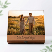 Caja de Madera para Almacenamiento de Recuerdos con Tapa con Bisagras y Forro Suave, Caja Decorativa Vintage con Tapa, Color Cerezo Claro