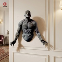 Sculpture murale moderne en bronze 3D, design personnalisé, figurine masculine en métal, art décoratif pour la maison, salon, hall d'hôtel, bureau, villa