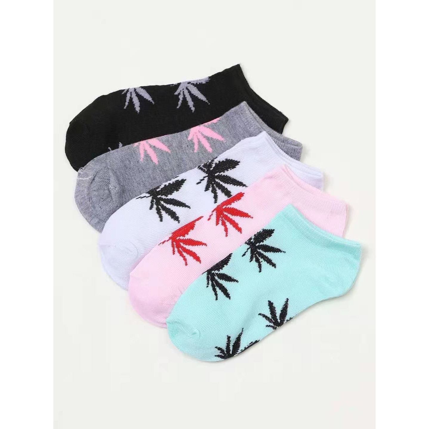 Women's short socks [Colorful Maple Leaf]