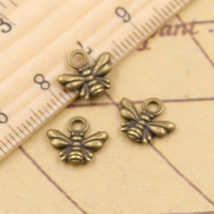 50ชิ้นเสน่ห์ผึ้ง<span class=keywords><strong>โบราณ</strong></span>สีเงินขนาดเล็กสำหรับสร้อยข้อมือสร้อยคอจี้ทำด้วยมือ DIY เครื่องประดับทำมือเครื่องประดับ10*11มม - Product Image 3