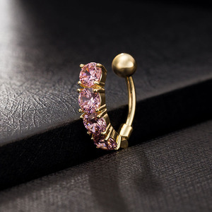 <span class=keywords><strong>Piercing</strong></span> de acero quirúrgico para ombligo, <span class=keywords><strong>Piercing</strong></span> para el ombligo, joyas, 4 unidades - Product Image 3