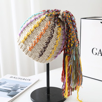 Gorro de Lana Personalizado de Hip-hop Rap, Divertido, con Trenzas y Rastas, Gorro de Invierno Cálido de Punto