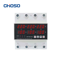 Stabilisateur de tension CHOSO triphasé AC 10kVA SVC avec relais LED, protection contre les surtensions/surintensités 220V, rail DIN, matériau cuivre PC