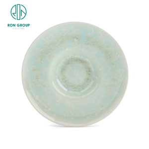 Mist Blue-Green Porcelain Ware Crazed Celadon Soup Bowl Plate Set - Product Image 4