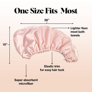 Serviette de séchage pour cheveux pour femme, super absorbante, en microfibre satinée, double face, motif cœur de dessin animé, douce et luxueuse - Product Image 2
