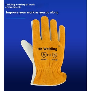 批发定制标志白色羊皮皮革工作安全手套，带定制标志 - Product Image 6