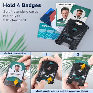Cross-border spot outdoor <b>ID</b> card sleeve, black, thickened, heavy-duty, PC vertical version, name tag, card sleeve, protective - Product Image 4