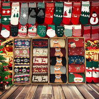 Ensemble de chaussettes de Noël CE OEKO-TEX, boîte de chaussettes à motifs de chat et d'ours, antibactériennes, chaussettes colorées pour les fêtes, chaussettes de Noël pour femmes