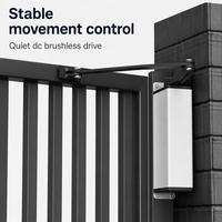 Ouvre-porte battant moderne à bras articulé en alliage d'aluminium léger, moteur sans balais DC 24V, capacité de charge 260kg, pour hôtel et extérieur