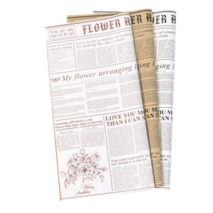 Fábrica al por mayor impermeable periódico inglés papel de regalo de flores papel floral coreano para embalaje cajas de flores alfileres de corona - Product Image 4