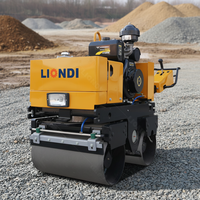 Compacteur routier vibrant à double tambour Mini 800KG pour chantier de construction avec support après-vente