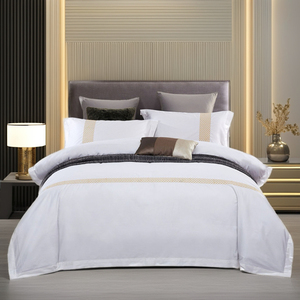 Khách sạn 100% polyester bedding Set vua nữ hoàng đôi kích thước duy nhất 4 cái tấm ga trải giường thiết lập - Product Image 1
