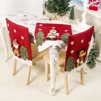 stock China factory direct sale festival decor polyester red christmas xmas santa hat design party polar fleece chair cover