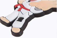 Porte-clés taekwondo personnalisé en pvc, personnage de dessin animé, porte-clés bon marché en caoutchouc karaté arts martiaux