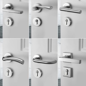 Faible quantité minimale de commande Matériaux de haute qualité Poignée de porte de chambre à coucher en acier inoxydable 201 - Product Image 5