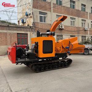 32hp 2 t/h Skid chỉ đạo di động gỗ Shredder xe gắn Crawler/bánh xe di động lá gỗ chipper với theo dõi - Product Image 3