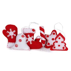 DIY christmas decoration craft kit 6 pattern felt sewing kits for Christmas tree ornaments