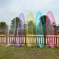 Canoë transparent coloré avec vue panoramique, bateau transparent coloré certifié CE, kayak coloré