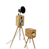 Photomaton en bois vintage, cabine photo en bois, kiosque photo pour selfies, adapté aux mariages et aux événements festifs