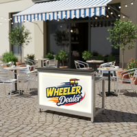 Chariot à café et cocktails portable en aluminium personnalisé, chariot à boissons à pousser à la main, chariot à jus, bière, snacks, nourriture, pour l'extérieur