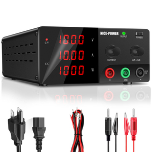 Alimentation électrique numérique de précision KUAIQU <span class=keywords><strong>R</strong></span>-SPS10010-232 haute puissance 1000W 0~100V 0~10A 110V/220V, prise US/EU/AU - Product Image 1