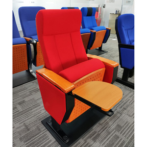 Fauteuil de cinéma Manwa Expo HB665 en hêtre rouge avec accoudoirs pour auditorium scolaire - Product Image 3