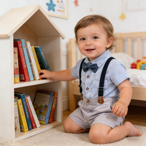 Boys Summer Clothing Toddler Boys Fashion Clothing Rompers+ <strong>Suspenders</strong> Shorts Little Boys Clothing <strong>Set</strong> - Product Image 1