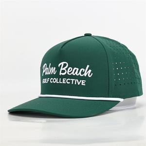 قبعة جولف بحرية مطرزة حسب الطلب، قبعة رياضية بخمسة ألواح مع حافة منحنية وحبل، غطاء رأس من قماش مقاوم للماء، قبعة بيسبول - Product Image 1