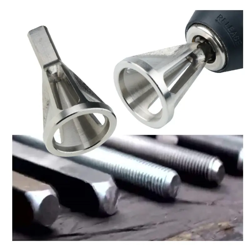 Nickel plated steel deburring external chamfer tool