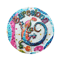 Autocollant personnalisé de Barcelone en résine au design moderne pour réfrigérateur Logo 3D Espagne Souvenirs de voyage Aimants de style lettre pour la maison et le bureau