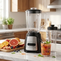1500ml Heavy Duty Draagbare Sapcentrifuge Blender met 4 Roestvrijstalen Messen, Hoge Vermogen Smoothies Maker & IJsvergruizer, Lekvrije Mixer