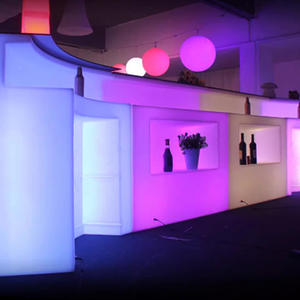 Comptoir de bar LED moderne en acrylique imperméable avec éclairage multicolore - Alimenté par batterie au lithium pour le service de boissons en intérieur/extérieur - Product Image 3